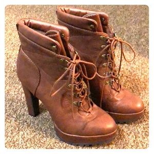 Brown closed toe booties
